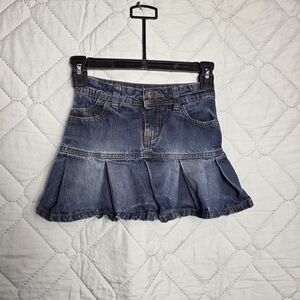 Kid's Skirt Small Blue Denim Micro Pleated Mini  Skort Sz 7